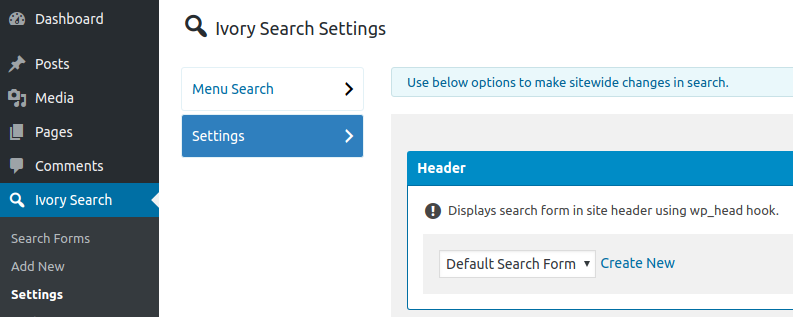 Display Search Form In Site Header