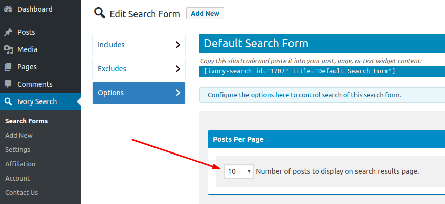 Control Number Of Search Results Posts