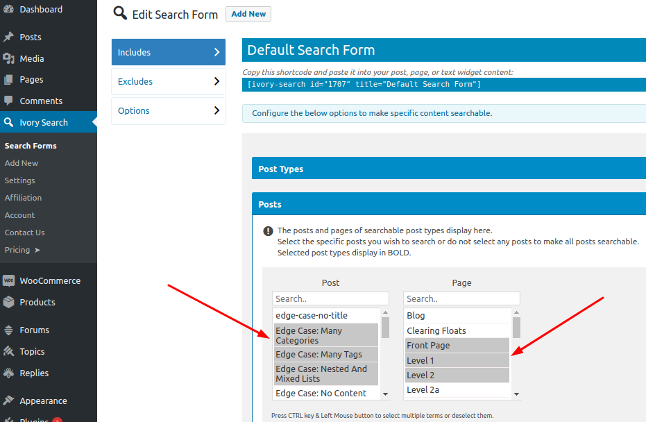 Search Specific Posts Or Pages Ivory Search